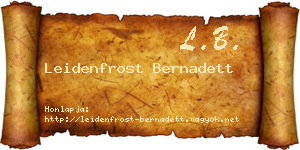 Leidenfrost Bernadett névjegykártya